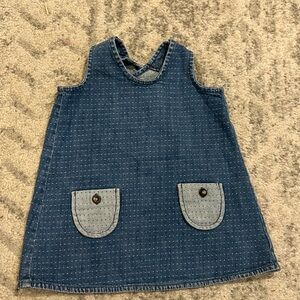 Hanna Andersson Denim Pinafore Dress Size 90
